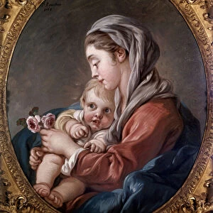 The Virgin and Child Jesus Painting by Francois Boucher (1703-1770