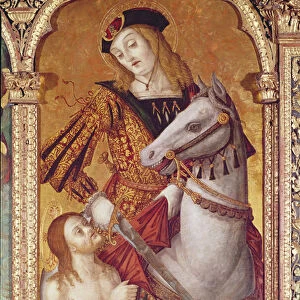 Virgin and Child with SS. Gregory and Martin, detail of St