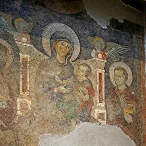 The Virgin and Child between St Cosmas and St Damian (fresco)