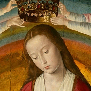 The Virgin, detail. Triptych of the master of Moulins, 1502 (tgempera on wood)