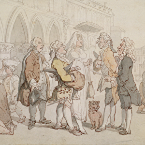 Visitors in Venice, c. 1810 (pen, brown ink and w / c on paper)