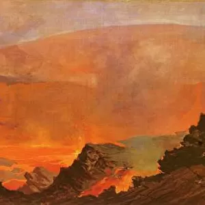 Volcano in Hawaii, 1888 (oil on canvas)