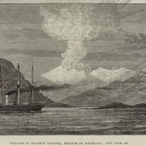 Volcano in Smyths Channel, Straits of Magellan (engraving)
