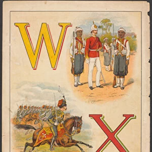 W for West Indian Regiment. X for 10th Hussars (Prince of Waless Own, 1889 (chromolitho)
