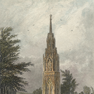 Waltham Cross, c. 1820 (hand coloured engraving)