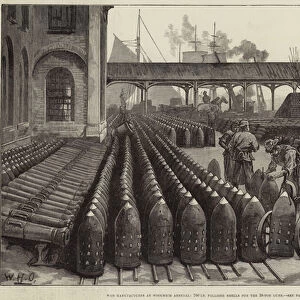 War Manufactures at Woolwich Arsenal, 700 lb Palliser Shells for the 38-Ton Guns (engraving)