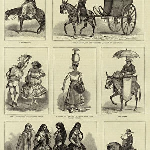 The War in South America, Types and Costumes in Lima, Peru (engraving)