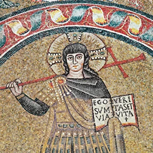Detail of a Warrior Christ (mosaic)