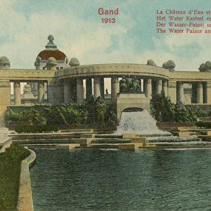 The Water Palace and the Great Basin, Ghent, 1913. Postcard sent in 1913