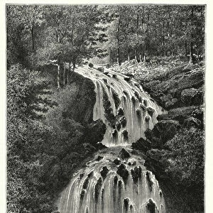 The waterfall, Cascade of Faymont (engraving)