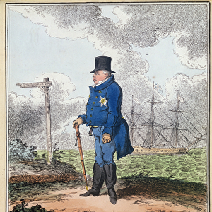 The Way to Bushey, 1820 (hand-coloured engraving)