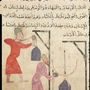 Weighing merchandise, from Old Cairo (Fostat) (vellum)