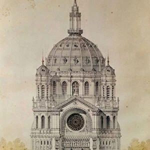 West facade of the Church of St. Augustin, Paris, built 1860-71 (pencil on paper)