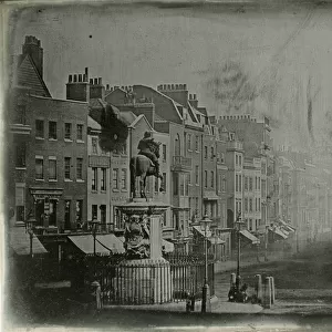 Whitehall and the statue of King Charles I (1600-49), London, c. 1852 (b / w photo)