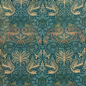 William Morris Peacock and Dragon Textile Design, c. 1880 (woodblock print)