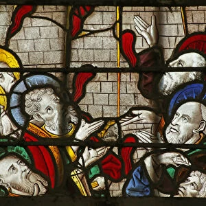 Window depicting the Apostles at Pentecost (stained glass)