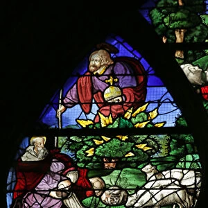 Window depicting Moses and the Burning Bush (stained glass)