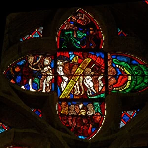 Window Ew depicting the Harrowing of Hell / Mouth of Hell (stained glass)