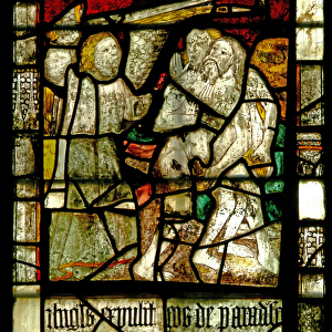 Window S2 depicting Adam and Eve expelled from Eden(stained glass)