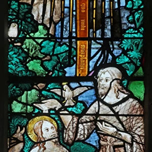 Window w20 depicting the Baptism in the River Jordan (stained glass)