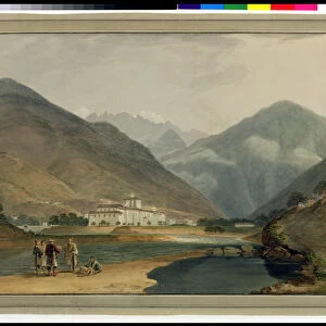 The Former Winter Capital of Bhutan at Punakha Dzong, 1783 (w / c on paper)