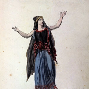The witch Medea after the cycle of Argonauts. 19th century drawing