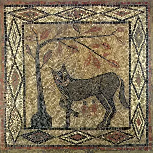 Wolf Mosaic, Aldborough Roman Town, Yorkshire, 300 AD (mosaic)