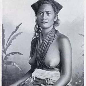 A Woman of Fiji (b / w photo)