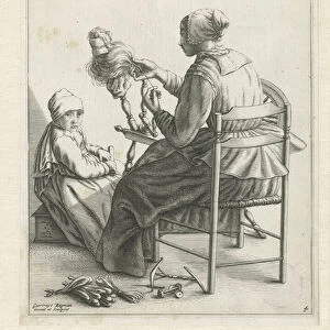 A Woman at a Spinning Wheel, 1648-50 (engraving)