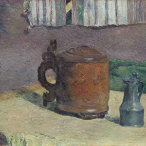 Wood Tankard and Metal Pitcher, 1880 (oil on linen canvas)