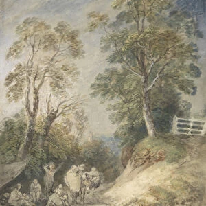 Wooded Landscape with Gypsy Encampment, c