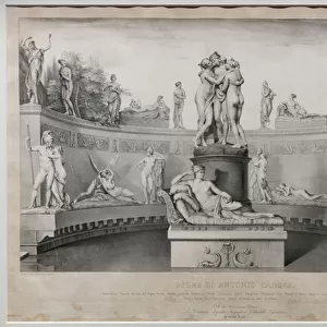 Works by Antonio Canova: Fine Amorous Statues, 1841 (litho on mounted wove paper)
