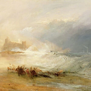 Wreckers - Coast of Northumberland, With a Steam Boat Assisting a Ship off Shore