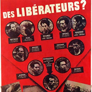WWII: German POSTER, 1944. Liberators? German World War II propaganda poster in France