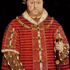 XCF272272 Portrait of Henry VIII (oil on panel) by Holbein the Younger, Hans (1497 / 8-1543)