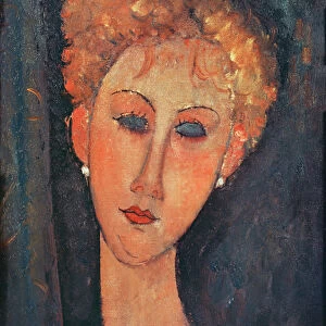 Young Girl with Earrings (oil on canvas)