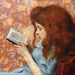 Young Girl Reading, (oil on canvas)