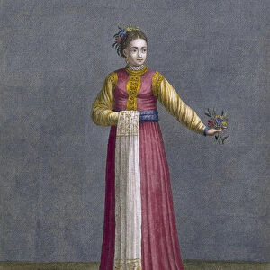 A Young Wallachian Woman, plate 81 from Collection of One Hundred Prints