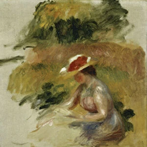 Young Woman Reading; Jeune Femme Lisant, (oil on canvas)