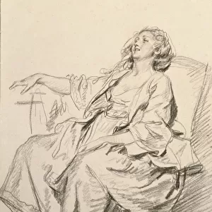 Young Woman Sitting in an Armchair, c. 1768-69 (black chalk)