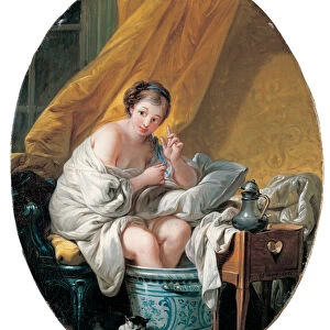 A young woman taking a footbath, 1766 (oil on canvas)