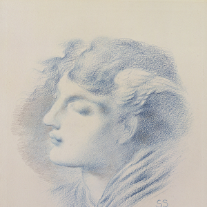 Zephyr, 1887 (blue crayon & pencil on paper)