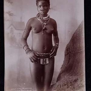 Zulu Girl in Native Fancy Ball Dress, c. 1895 (b / w photo)