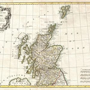 1772, Bonne Map of Scotland, Rigobert Bonne 1727 - 1794, one of the most important