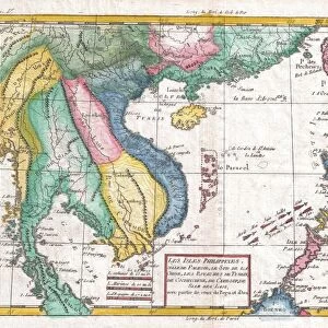 1780, Raynal and Bonne Map of Southeast Asia and the Philippines, Rigobert Bonne 1727 - 1794