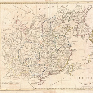 1799, Clement Cruttwell Map of China, Korea, and Taiwan, topography, cartography