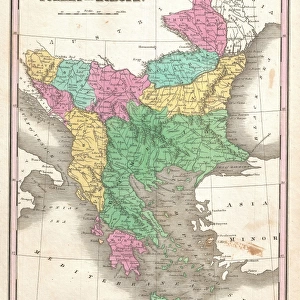 1827, Finley Map of Turkey in Europe, Greece and the Balkans, Anthony Finley mapmaker