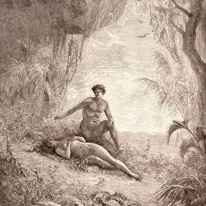 ADAM AND EVE, BY GUSTAVE DORE. Dore, 1832 - 1883, French. Engraving for the Bible