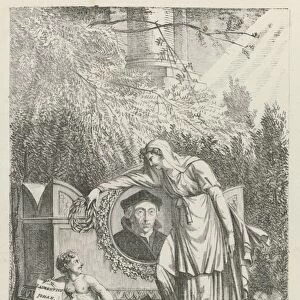 Allegorical tomb Laurens Jansz. Coster, 1823, Pieter Bartholomeusz. Barbiers, 1823