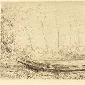 Alphonse Legros, Man with a Punt, Figure to the Right (Pecheurs des truites), French